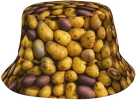 Fischerhut mit vielen Kartoffeln, bedruckt, Unisex, trendig, leicht, Outdoor, heißer Spaß, Sommer, Strand, Urlaub, Ausflug, Kopfbedeckung, Viele Kartoffeln, Einheitsgr��e