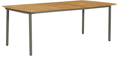 Camerina Gartentisch 200x100x72 cm Gartentisch Ausziehbar TerrassenmöBel Tisch Outdoor Balkontisch Garten MöBel DraußEn Akazie Massivholz und Stahl