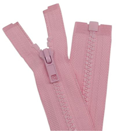 YaHoGa 2 Stück 60 cm #5 Reißverschluss Kunststoff 5mm teilbar Rosa (RZ) | Reissverschluss Reißverschluss für Jacken Mäntel Nähen