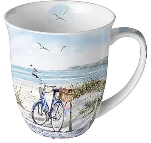 Ambiente Taza de bicicleta en la playa aprox. 10,5 x 9,5 cm