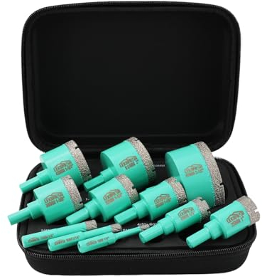 Diamond Core Drill Bits Set - LEKOMESH Tile Hole Saw Kit (6/8/10/20/25/28/32/35/45/50/65mm) for Porcelain Tile Ceramic Marble Brick, Triangle Shank Drill Bits