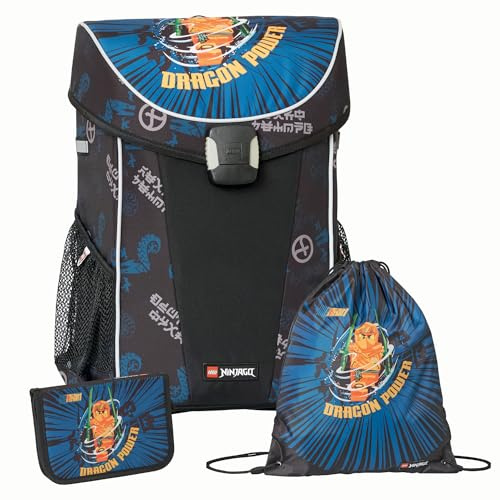SKANDO BAGS NINJAGO Easy Light Schulranzen-Set - Kinderfreundliches Design mit geräumigem Rucksack, Fach für Lunchbox und reflektierenden Elementen, Arin