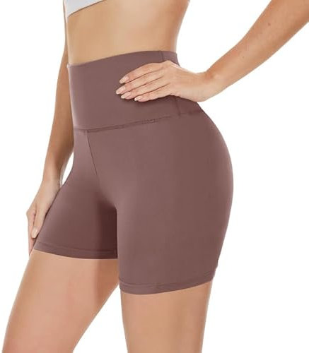 Gayhay Radlerhose Damen Kurze Shorts Sporthose Leggings Blickdicht High Waist Shorts Hotpants Sommerhose für Yoga Rosa,L-XL