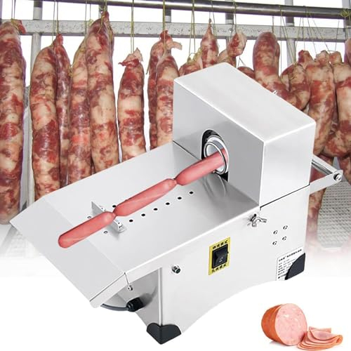 DPQYJPP Legatrice Automatica per Salsicce da 0-45 mm, annodatrice elettrica per Salsicce Commerciale in Acciaio Inossidabile con Interruttore a Pedale, Lunghezza Regolabile
