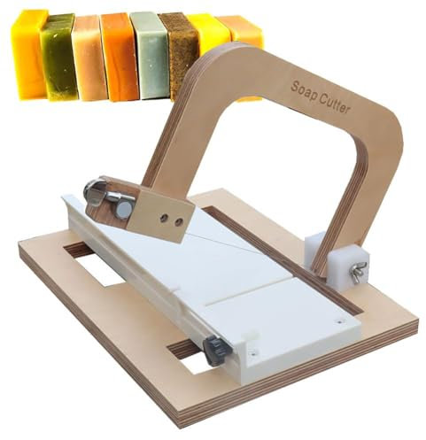 YHUEGH Tagliasapone Fatto a Mano, Kit tagliasapone Rettangolare Regolabile in Legno, affettatrice a Filo Singolo Strumento per Tagliare Fai da Te per Pane di Sapone, Burro, Formaggio