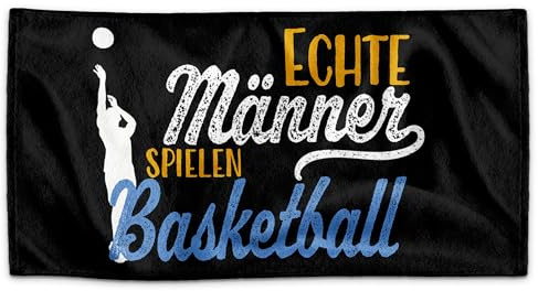 Print Royal PR Handtuch für Sportler mit Spruch - Echte Männer Spielen Basketball - Geschenk Sportler, Geschenk für Basketballer, Basketball-Fans | Handtuch Geschenke für Männer, 100 x 50