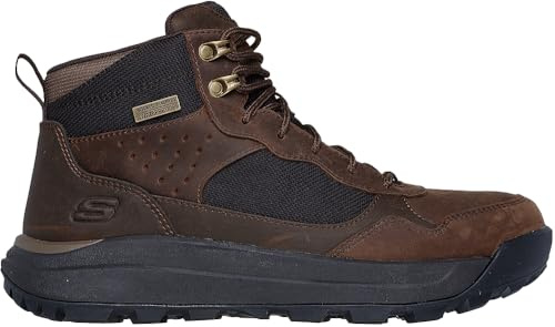 Skechers Stivaletto Cambert Harlan Uomo, Pelle di cacao Mesh, 43 EU