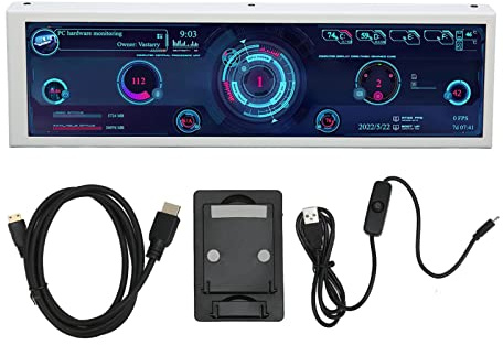 Monitor Temperatura Computer Editor Temi IPS da 8,8 Pollici Spegnimento Automatico Alimentazione USB Monitor Dati CPU PC Multifunzione per Tempo RAM GPU