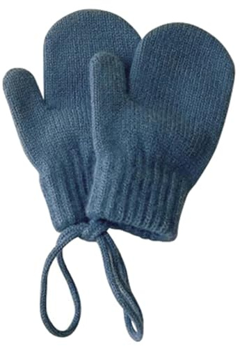 LKXHarleya Süße warme weiche Stretch-Neckholder-Fäustlinge, Winter-Babyhandschuhe, Blau