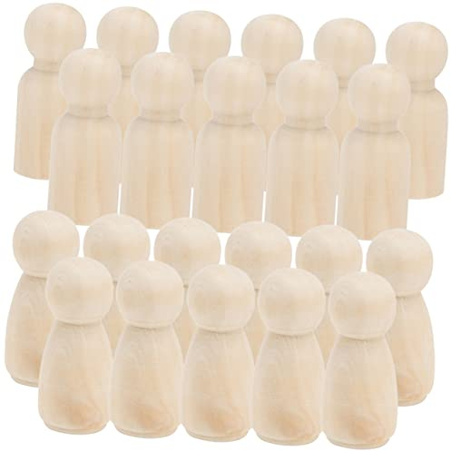 VICASKY 48 Stück Unvollendete Holzfiguren Naturfarbene Diy-puppen Zum Bemalen Leichte Holzspielzeug-figuren Für Jungen Und Mädchen Kreative Mal- Und Handwerksprojekte