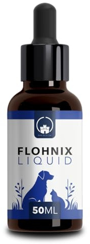 Flohnix Liquid – Floh und Zeckenschutz für Katzen – Futterzusatzmittel | für Parasitenabwehr – Flohschutz für Hunde - Ohne künstliche Zusätze – Einfache Dosierung – Für Katze und Hund jeder Große