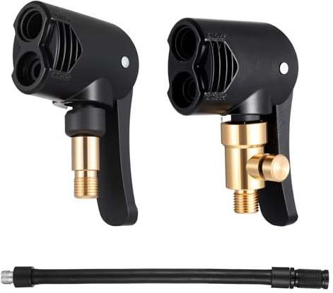 Xelsluthe 2PCS Schrader Presta Valve Adaptor, Locking Presta Schrader Air Chuck for Bike Tire, Schraders to Prestas Valve Adapter, Prestas Valves Adapter, Dual Head Pump Nozzle for Bicycle Floor Pump