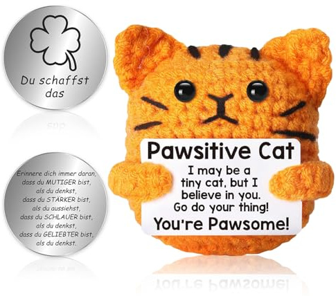 Pomme de Terre Positive Peluche Chat,Patato Positive Chat | Patato Positive Chat avec Un Petit Câlin Porte-Bonheur et Carte Positive,pour La Confiance en Soi,Gadget Insolite Rigolo
