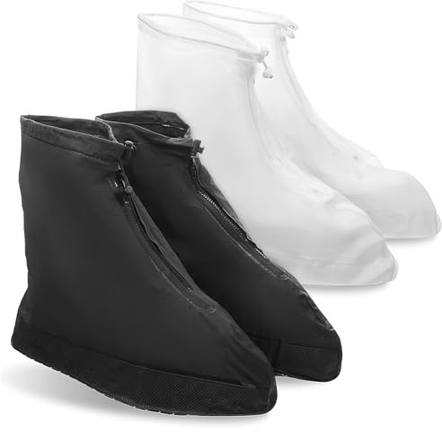 iplusmile 2pezzi Coperture per Scarpe Antipioggia Impermeabili da Copriscarpe Riutilizzabili per Ciclismo e Campeggio all Aperto Apertura Ampia e Chiusura Zip