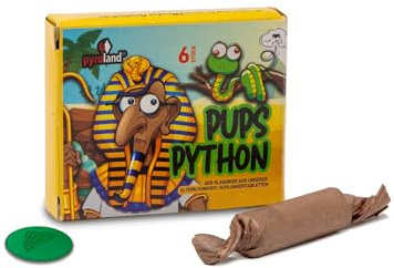 AKTIVHANDEL Pups Python 5x 6 Stück, Schlangen Tabletten, lustiges Jugendfeuerwerk für Silvester und Geburtstag, inkl. Einkaufswagenchip