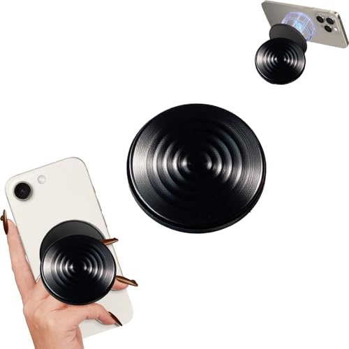 Leeneen Strong Magnetic Phone Grip Compatible with Magsafe,Relax your fingers Car Cell Phone Grip Stand Magnetic Ring Holder Finger Kickstand for iPhone/Android Magnet Removable Accessories (black)