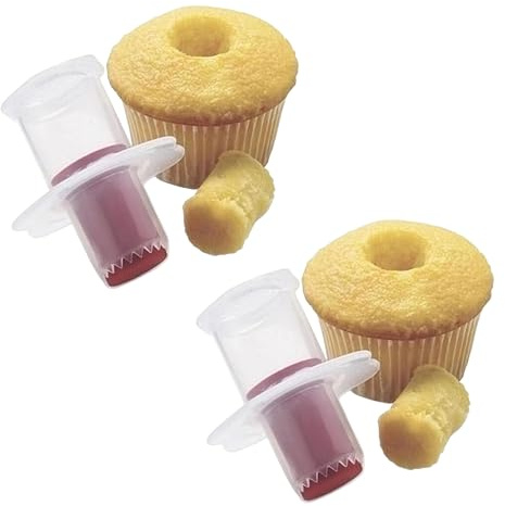 2Pcs Random Color Cupcake Corer Decorating Divider Pastry Corer Model Cake Filler Corers Corers and Pitters Fruit and Vegetable Tools Home and Kitchen