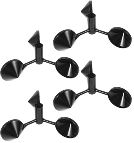 Anemometer Dreischalensensor 4 Stück-Pack Schwarz Abs für Windmessung | Leicht, Hohe Empfindlichkeit, Einfache Montage, Passend für Outdoor Aktivitäten und Präzise Geschwindigkeitsmessung
