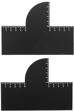 POPETPOP 2pezzi Scheda Parrucchiere con Scala di Misurazione Strumento di Allineamento per Bordi Affilati di Barba e Attaccatura dei Capelli Scheda Miglioramento per Barbieri