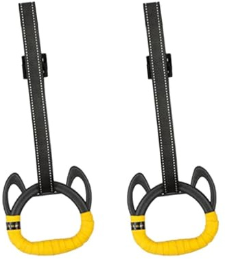 BEALIFE Fitnessträningsapparat Halkfria handgrepp Gymnastikringar Styrketräning Justerbar tyngdlyftningsrem Barn Fitnessträningsapparat Halkfria handgrepp Träning Barn, Svart, 1 miljon