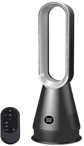 Flügelloser Turmventilator mit Fernbedienung - 8 Geschwindigkeiten, 80° Oszillation, tragbarer elektrischer Ventilator, 8H Timer, LED-Anzeige, leiser Schlafmodus für Zuhause und Büro