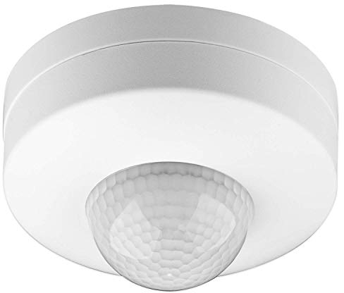 Goobay 96007 Rilevatore di movimento a soffitto a infrarossi - sensore PIR a 3 posizioni - montaggio a superficie - campo di rilevamento di 360° - portata di 6 m - uso interno (IP20) - adatto per LED