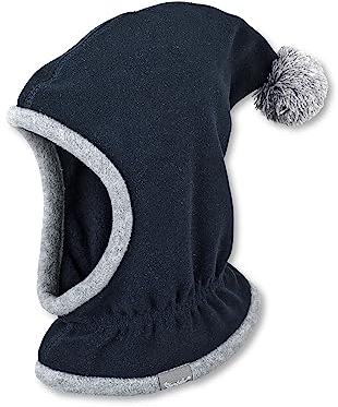 Sterntaler Unisex Baby Schalmütze mit Bommel Mütze, marine, 51