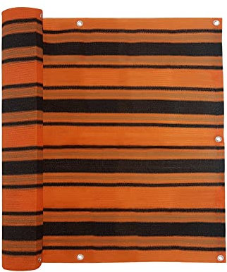 jarolift Copertura per Balcone Traspirante, Telo di Rivestimento Frangivista Protezione Solare Frangivento, 600 x 90 cm, Arancione - Marrone - Nero