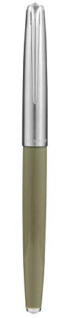 Hero 100 Fountain Pen 14K Fine Nib, Steel Hooded, Gray Barrel Silver Cap, Luxury Gift Case Pen Set for Business Signature and Collection