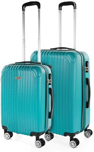 ITACA - Maletas de Viaje ITACA, Juego Maletas 4 Ruedas - Juego de Maletas de Viaje - Juego Maletas de Viaje Ligeras, Candado de combinacion, Verde Menta, 55 cm + 66 cm