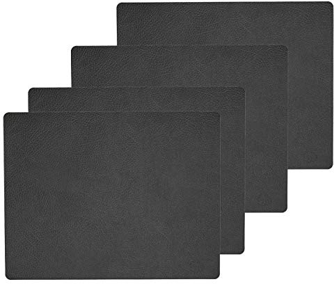 Lind DNA Tischset Square L Hippo, 4er-Set in Black-Anthracite