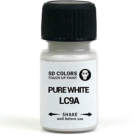 SD COLORS - Vernice per ritocchi, per automobili, per riparazione graffi e scheggiature, 15 ml, codice colore: LC9A bianco puro (solo vernice)
