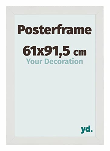 yd. Posterrahmen 61x91.5 Weiß Matt - MDF Rahmen Parma | Your Decoration, Acrylglas aus Kunststoff, Wandmontage, Geeignet für Fotos, Poster und Puzzles, Made in Holland