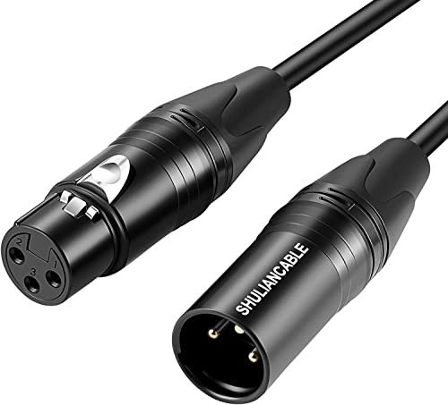SHULIANCABLE XLR-Kabel, professionell, symmetrisch, kompatibel (5M) | männlich auf weiblich, Mikrofonkabel, kompatibel mit Mikrofon, Mischpult, Kamera, Verstärker, Phantomspeisung, Lautsprecher