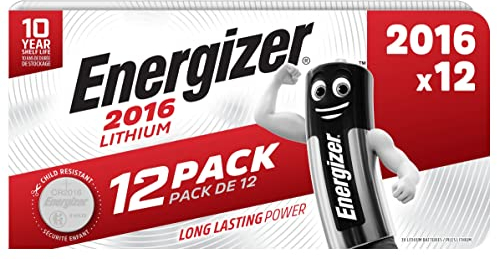 Energizer CR2016 Lithium Coin Cell Battery 3 Volt 12 Pack