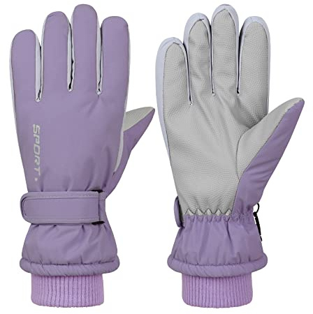 Century Star Winter Ski Gloves Women Waterproof Snow Gloves for Women Warm Snowboard Gloves for Snowmobile/Hiking Outerdoor Purple One Size