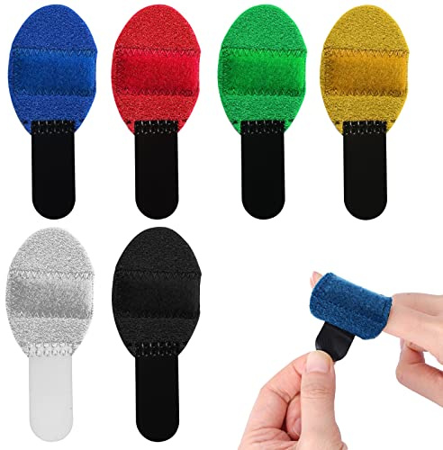 6st Trigger Fingerskenor, Liten Storlek Mjuka Tygskenor Fingerstöd för Trasiga Fingerskydd Fingrar Uträtning (6 Färger)