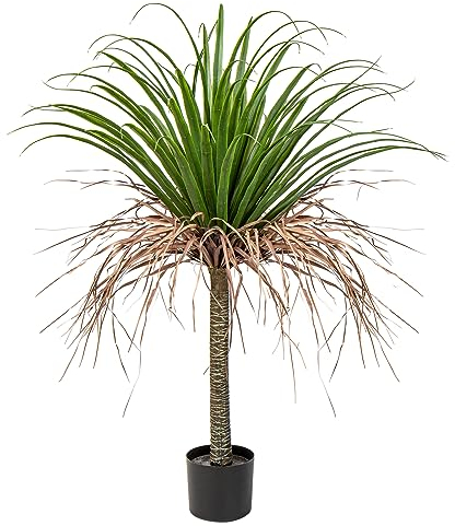Große Pflanzen im Topf Künstliche Pflanzen Dracaena 110 cm, Deko Pflanze Zimmerpflanze mit Töpfen, Yucca Kunstpflanzen Wie Echt mit Langlebige Stämme & naturgetreue Blätter für Wohnzimmer Büro Garten