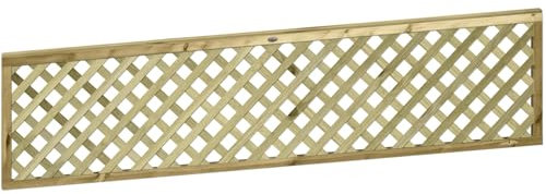 Urban Capped Diamond 6x1.5ft (W: 6ft x H: 1.5ft) Fully Framed Smooth-Planed Modern Decorative Pressure-Treated Trellis Panel Thick/Strong Laths 45mm Holes Width 1828mm x Height: 472mm