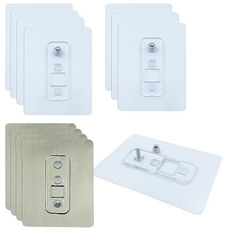 WYAN 12 Stück Klebe Schrauben,Hohe Belastung Transparenter Wasserdicht Wandhaken,Stanzfreier Schraubenhaken (8 transparent + 4 grau)