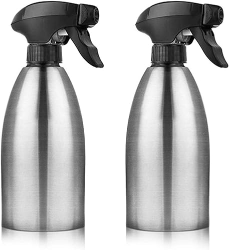 Botella pulverizadora de aceite,Botella pulverizad Pulverizador de aceite de 16.9 fl oz de acero inoxidable con bomba de oliva, botella de spray, accesorios de cocina (color: 2 piezas) (Color : 2 Pcs