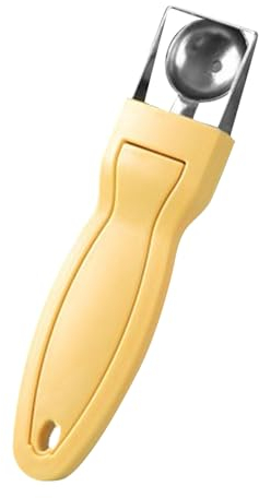 Watermelon Scooper, Watermelon Baller Scoop, 2 in 1 Fruit Scooper Cutter Equipped with Durable Stainless Steel Cutting Machine, Melon Baller Scoop for Home Kitchens or Outdoor Picnics (yellow)