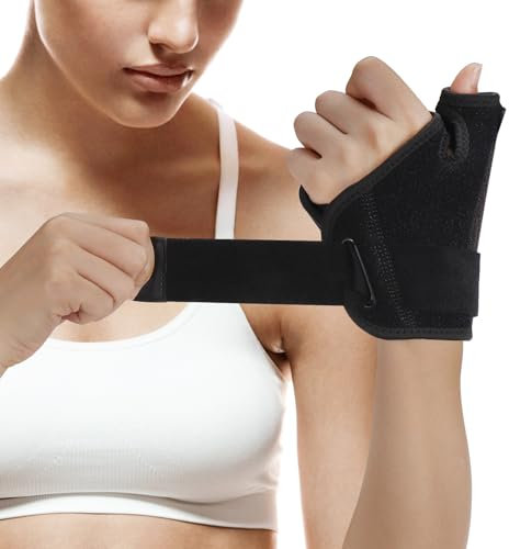 JIZZU Muñequera Pulgar para Mujeres y Hombres, Muñequera Tendinitis Muñeca con 2 Estacas Para el Túnel Carpiano, Artritis, Tendinitis y Esguinces