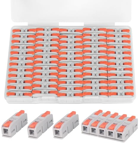 60PCS AVARBUVO Lever Wire Connectors, Mini Quick Connectors Push-in, 1 in 1 Out Electrical Wire Butt Splice Inline Terminals, 24-12 AWG
