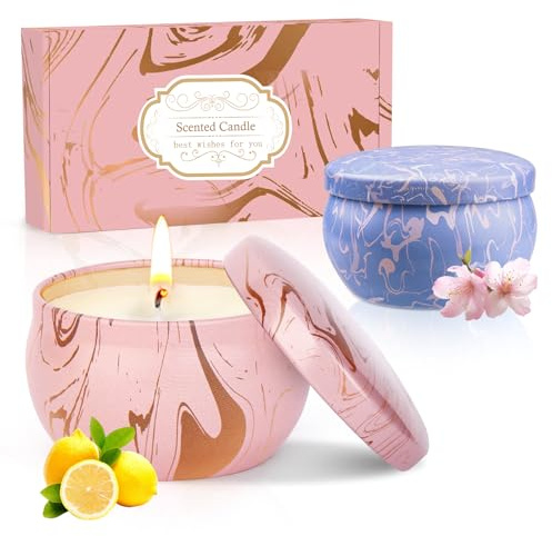 Scented Candles Gifts for Women, 2 Pack Aromatherapy Candles Gift Set