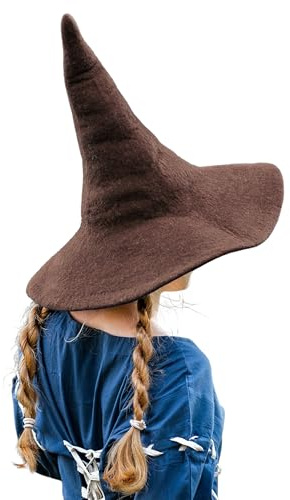 Leonardo Carbone® Hexenhut Agata - Hexenkostüm, Mittelalter Kleidung Kopfbedeckung, Halloween Kostüm Damen, Witcher Hat, Zauberer Hut, LARP-Kleidung, Karneval, Cosplay - 100% Wolle
