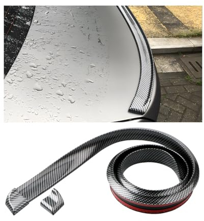 Adunsiaoto Rubber Rear Spoiler, Car Rear Spoiler, Rear Trunk Boot Car Spoilers, Tail Roof Trim Spoiler Wing, Auto Lip Tail Wing, Wing Lip Sticker, Suitable for Most Cars Ornamental(Carbon Fibre)