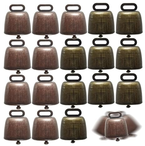 Mokassy 18 Pezzi Campanelli di Rame per Mucche, Pecore al Pascolo, Piccole Campanelle in, Campanacci Retrò, Campanelli per Mucche, Creatore di Rumore