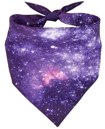 Hunde-Bandana, Dreiecks-Babys, für Hunde, Hunde-Bandanas, Weltall, Blau, Violett, Hundehalstuch, Schal, Starry, Aufdruck, Dreiecksform, für Hunde, Waschbar, Katze, Kerchief, Hundekerchief, waschbar