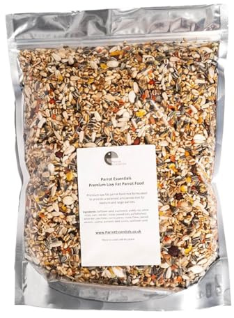 Parrot Essentials Low Sunflower Parrot Food Seed Mix – Nutrient-Rich, Low-Fat Blend for Medium & Large Parrots (2Kg)